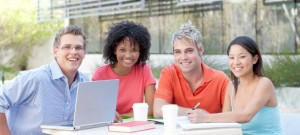 Group of MPH degree students collaborating during a study session.